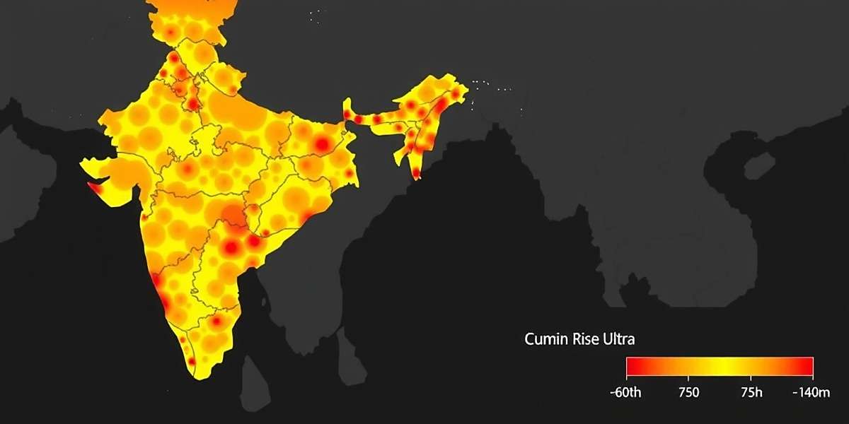 Cumin Rise Ultra Regional Popularity Heat map of India showing regional popularity of Cumin Rise Ultra with darkest areas indicating highest player concentration